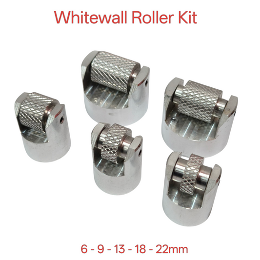 Whitewall Tyre Paint Applicator Aluminium Roller set 5 Pce 6mm 9mm 13mm 18mm 22mm