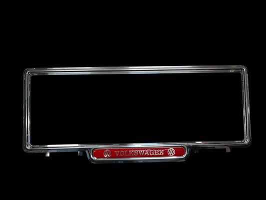 Genuine Retro Style Red Volkswagen Classic License Plate Covers - Pair